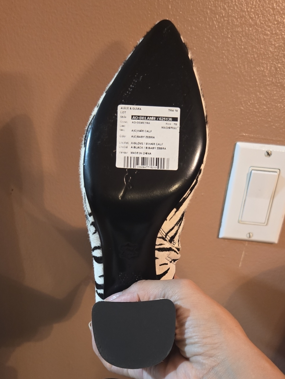 NWT Alice + Olivia Zebra-Print Calf Hair Bootie With Block Heel - Picture 4 of 4